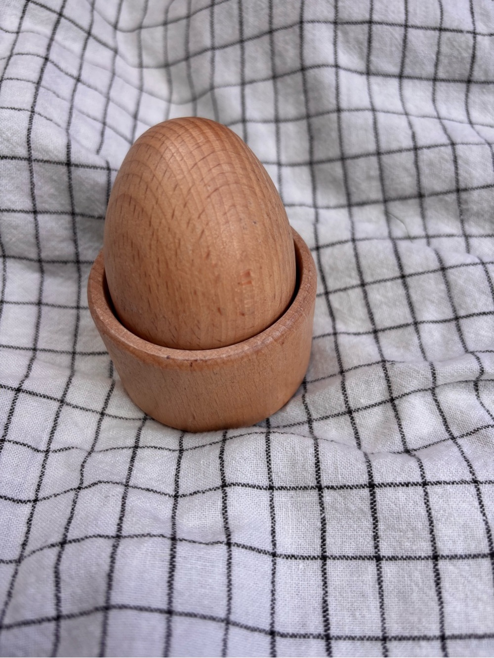 Lovevery Wooden egg in a cup